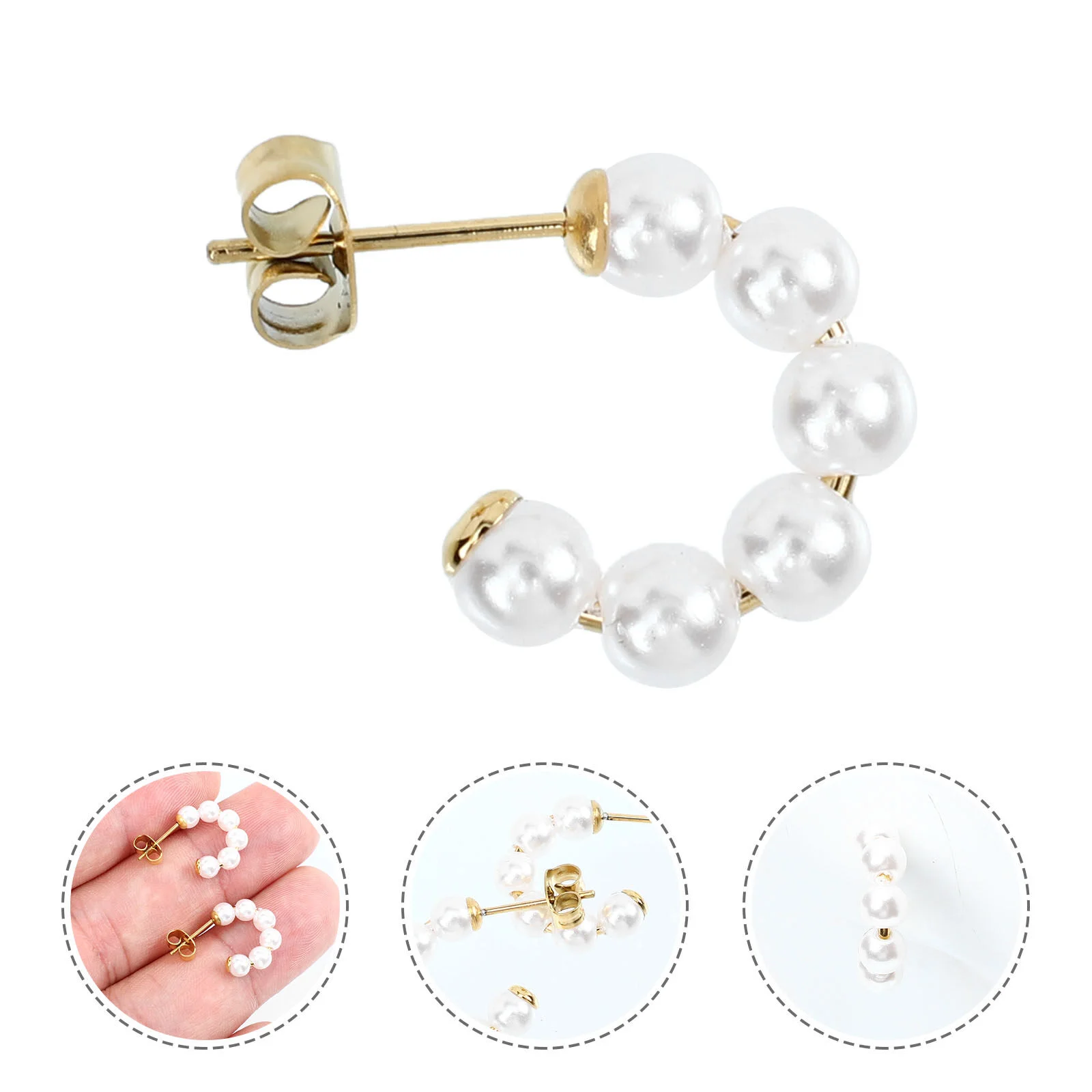 

Accessories Women Jewelry Earrings Studs Gift European American Pearls Round Man-made Ladies