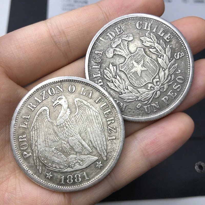 

Медная копия монеты 1881 Mexico Eagle 1 Pesos YTYIN