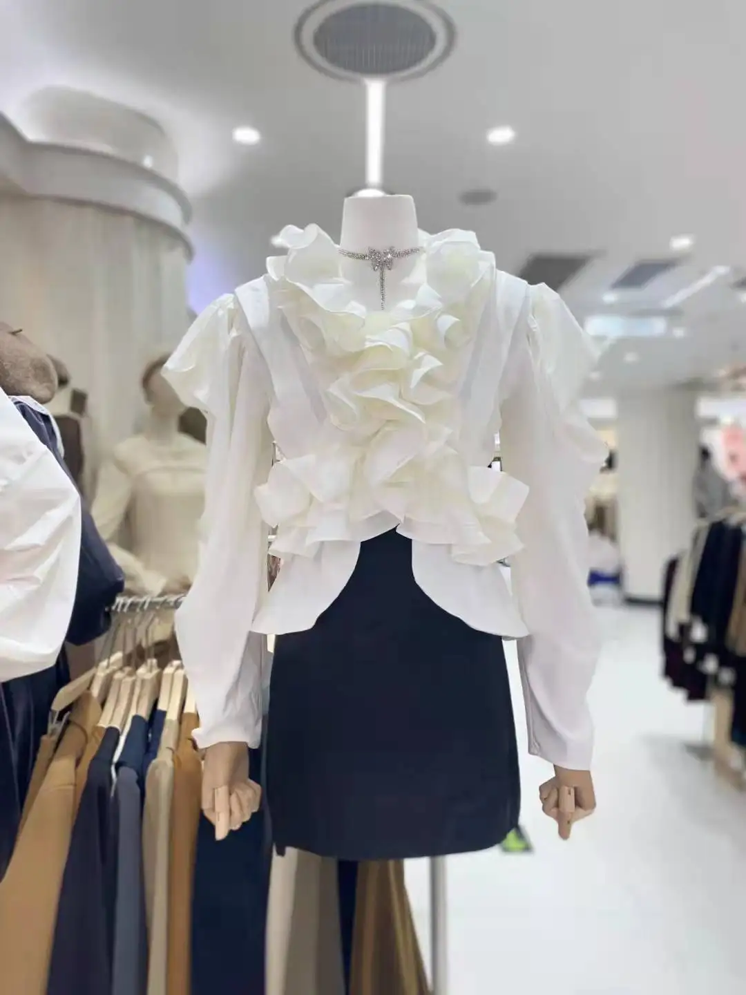 2025 Новая мода темпераментный элегантный топ фиолетовая кружевная рубашка с