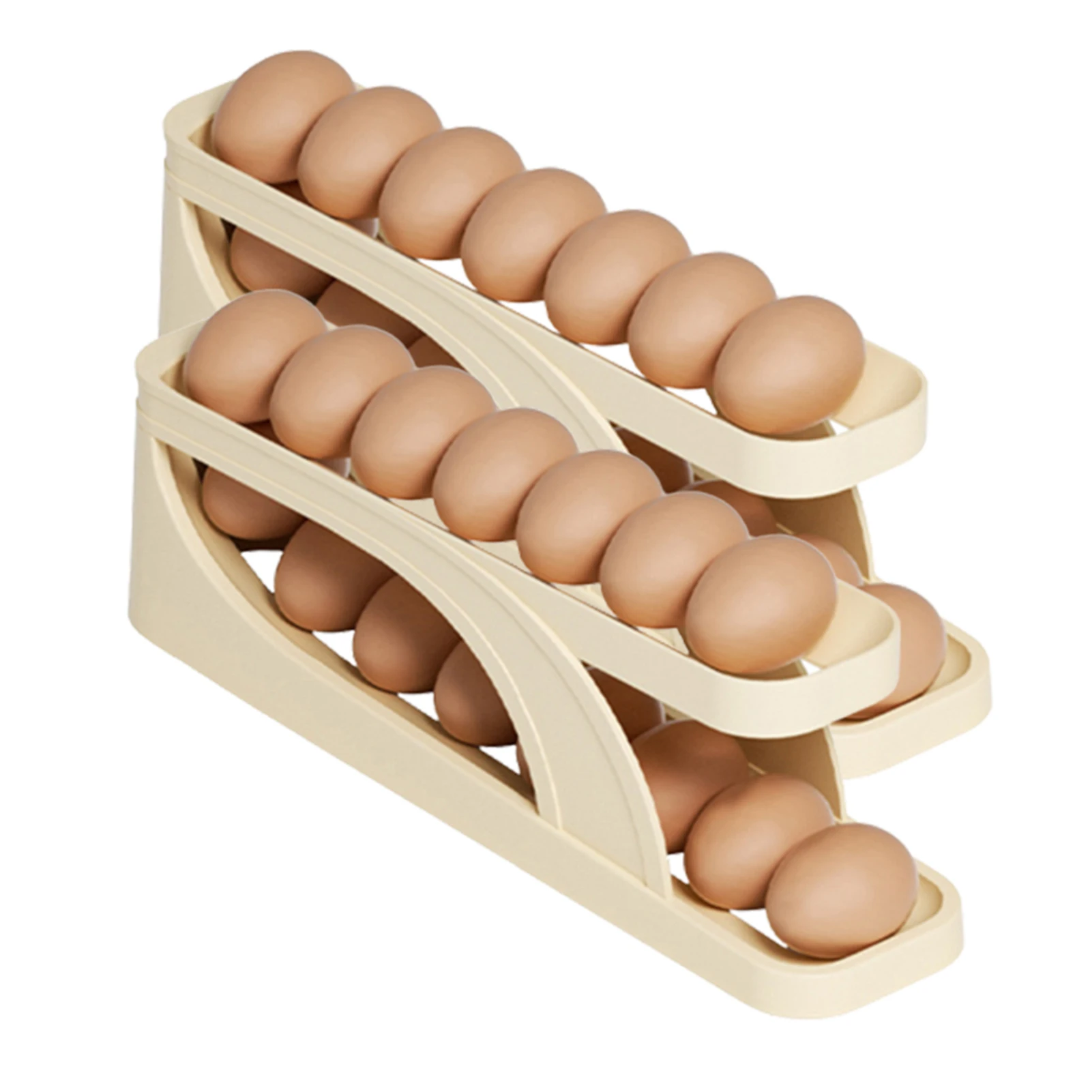 

Rolling Egg Dispenser With Double Layer Saving Space Egg Storage Rack For Home Kitchen