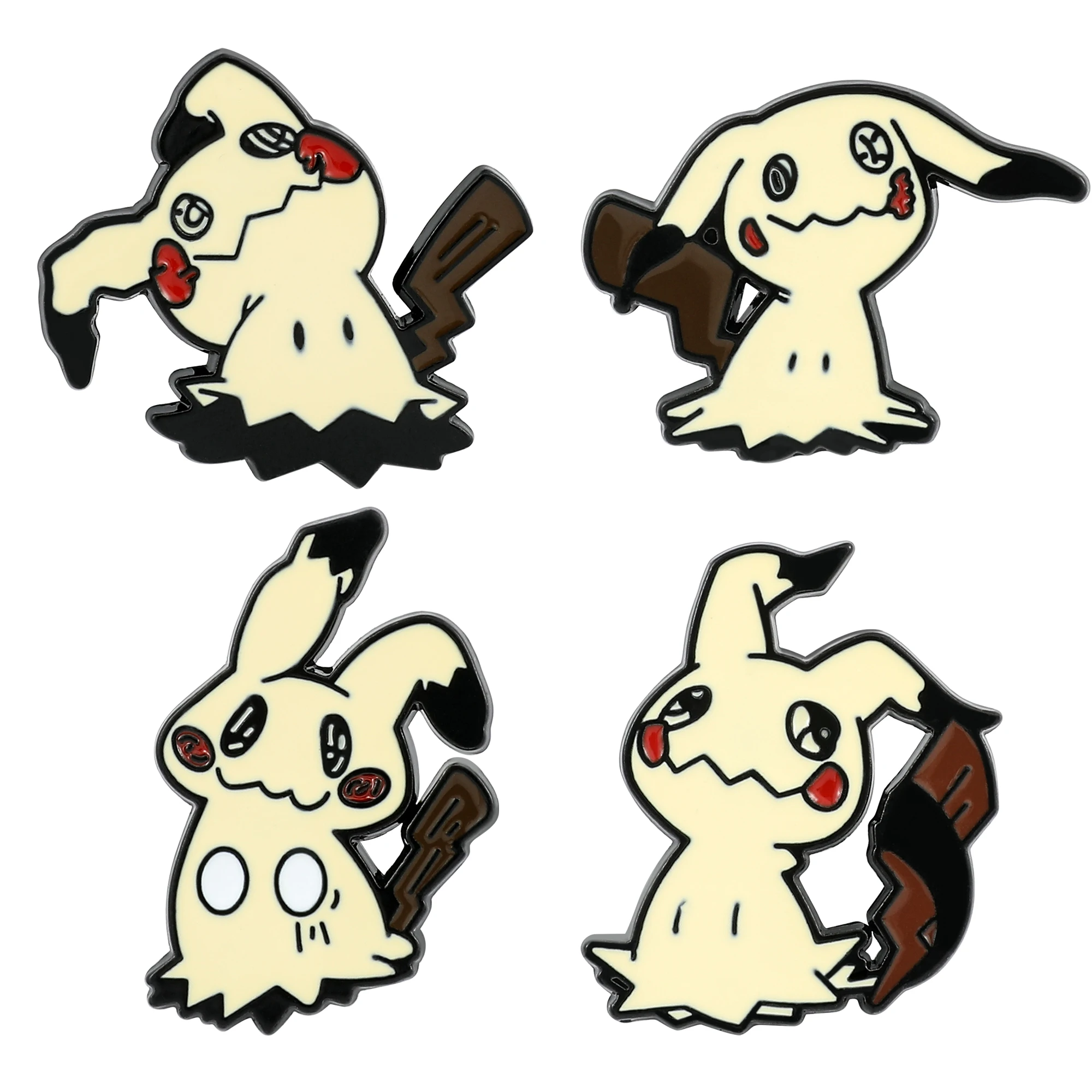 Женская Аниме Пикачу, милые Металлические Булавки, жесткая эмалированная булавка, Милая брошь Mimikyus, Мультяшные Аниме игры, значок для фанатов