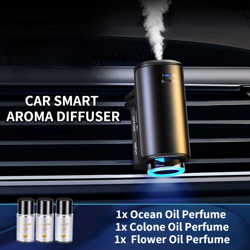 Intelligent Car Air Diffuser Aroma Auto Air Vent Humidifier Mist Wood Grain Oil Aromatherapy Car Air Freshener Perfume Fragrance