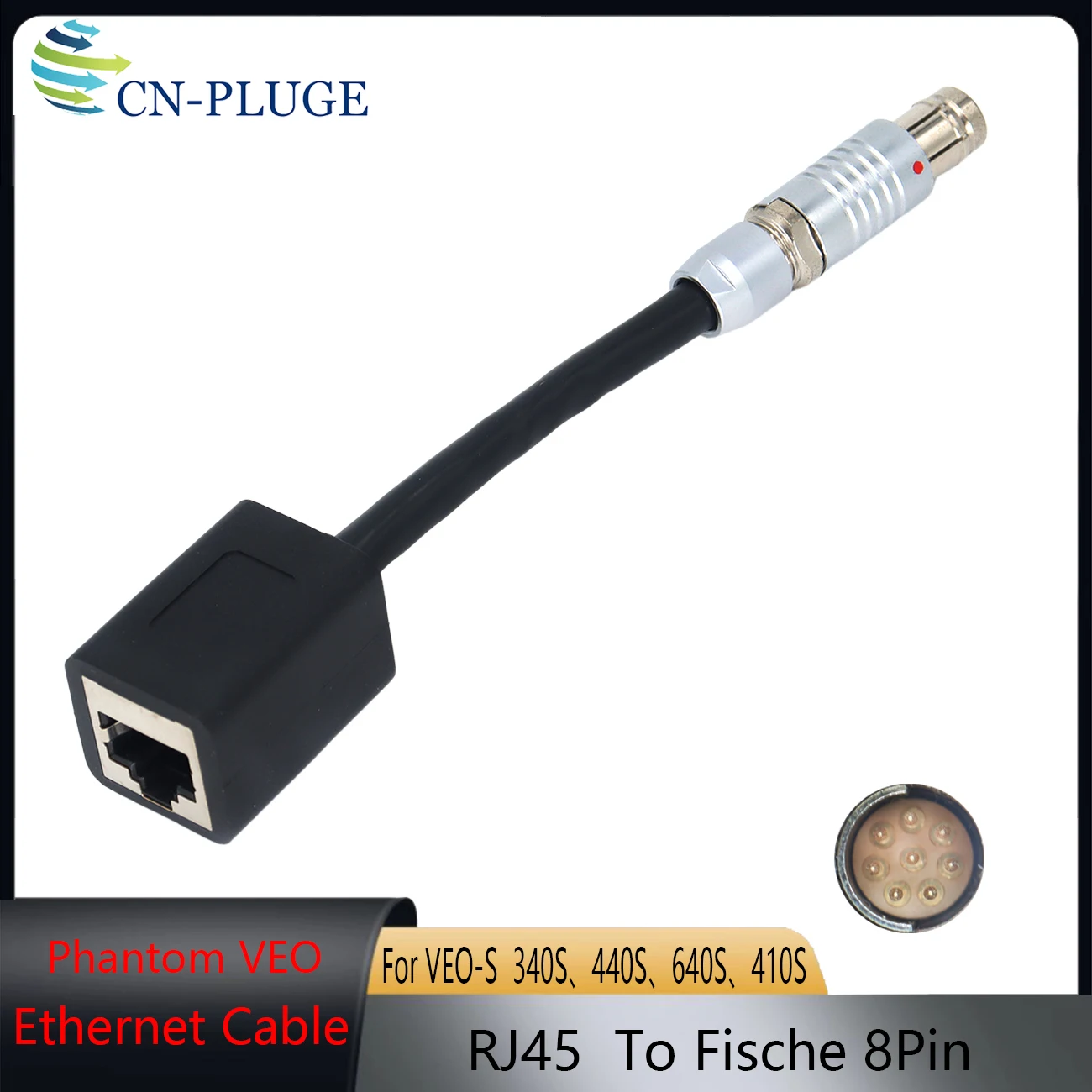 Фото Кабель Ethernet Fischer 8Pin на RJ45 (гнездо), экранированный, высокоскоростной, для камер Phantom VEO 340S 440S 640S/ T‑Series/UHS/Flex4K №4