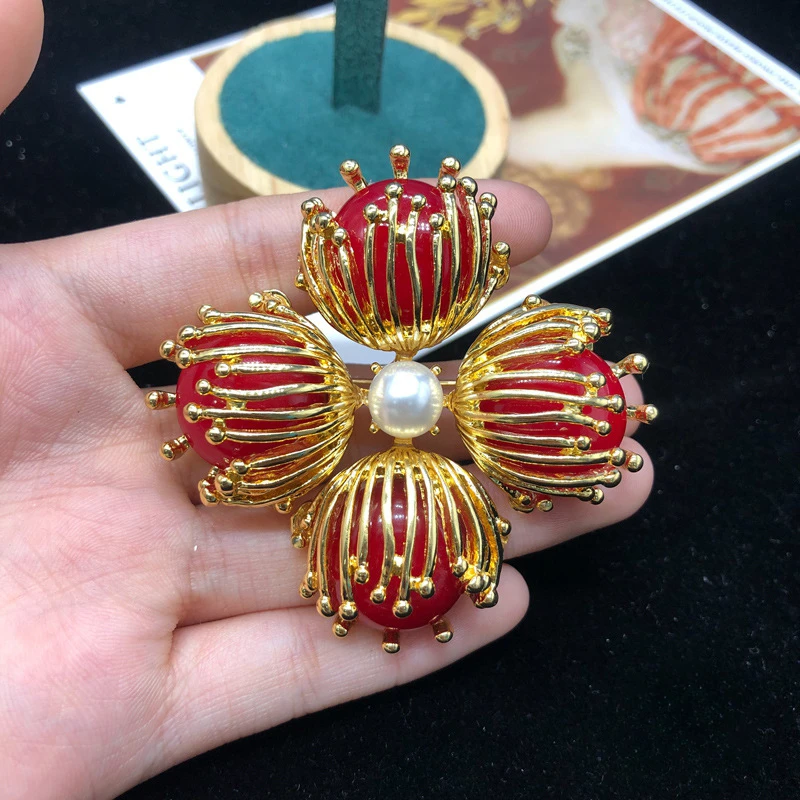 Роскошные готовые модные булавки нишевые роскошные тычинки полый дизайн