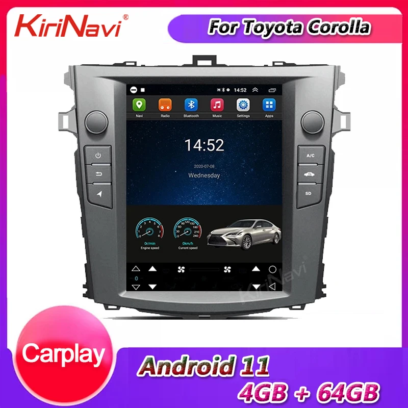 

KiriNavi Vertical Screen Tesla Style 10.4" Android 11.0 Car Radio For Toyota Corolla Android Auto GPS Navigation Car Dvd Player