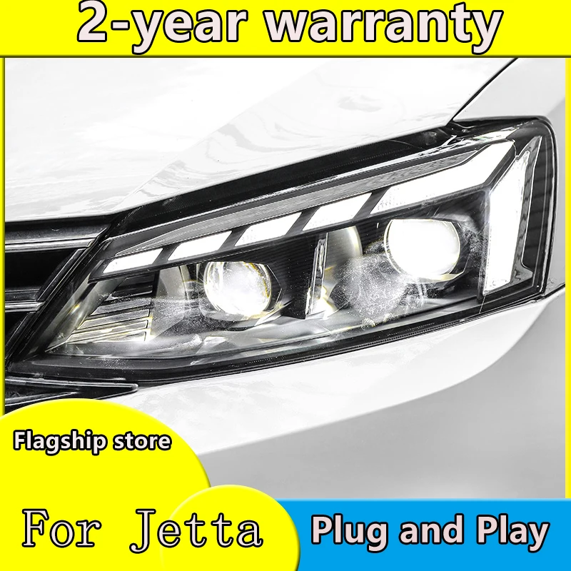 

Car Styling Headlight for Volkswagen JETTA Sagita 2012-UP LED Headlights With Moving Turn Signal Bi-xenon Projetor Lens