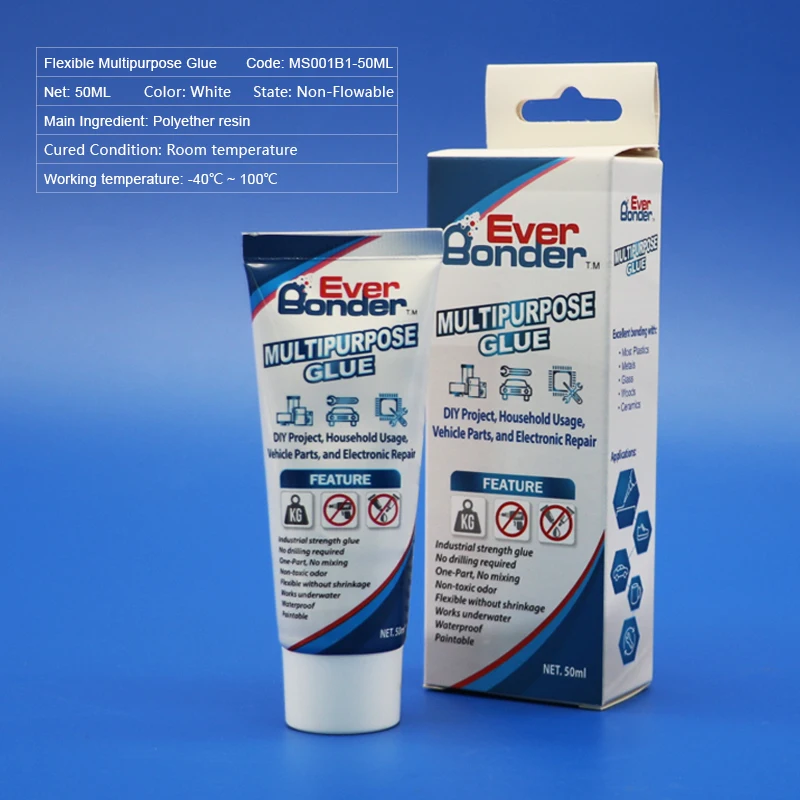50 мл черный клей EverBonder Универсальный один компонент гибкий полиэфирный каучук
