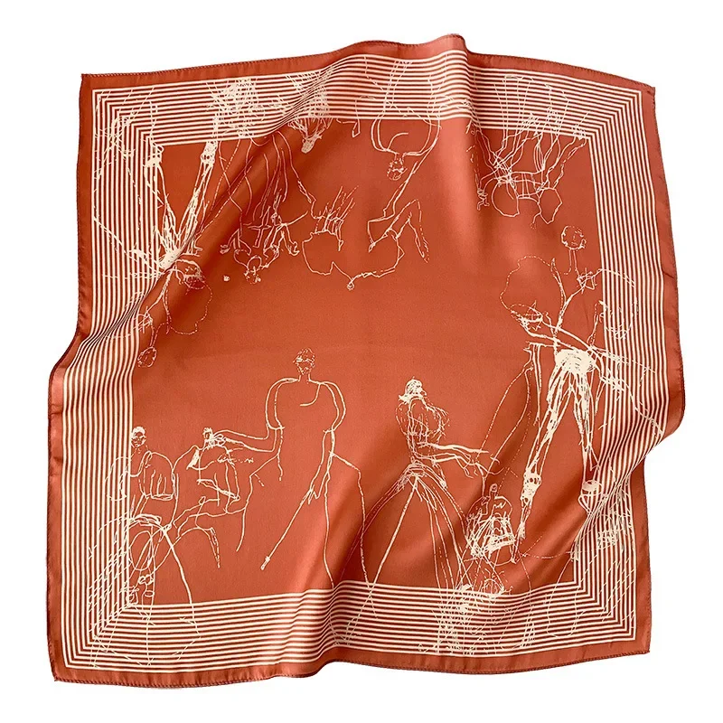 Женский пляжный шарф из натурального шёлка размеры 53 х53 см