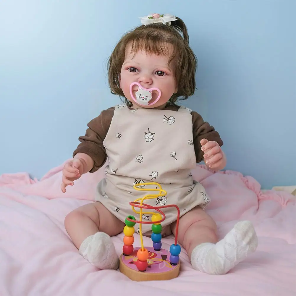 

24inch Reborn S Baby Lifelike Girl Baby Soft Touches 3d Silicone Art Full S Hand S Body Paint Skin Collect H1a1