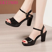 gktinoo sexy peep toe ladies summer shoes for dress women wedge heel sandals high heel woman 2022 new female platform sandals