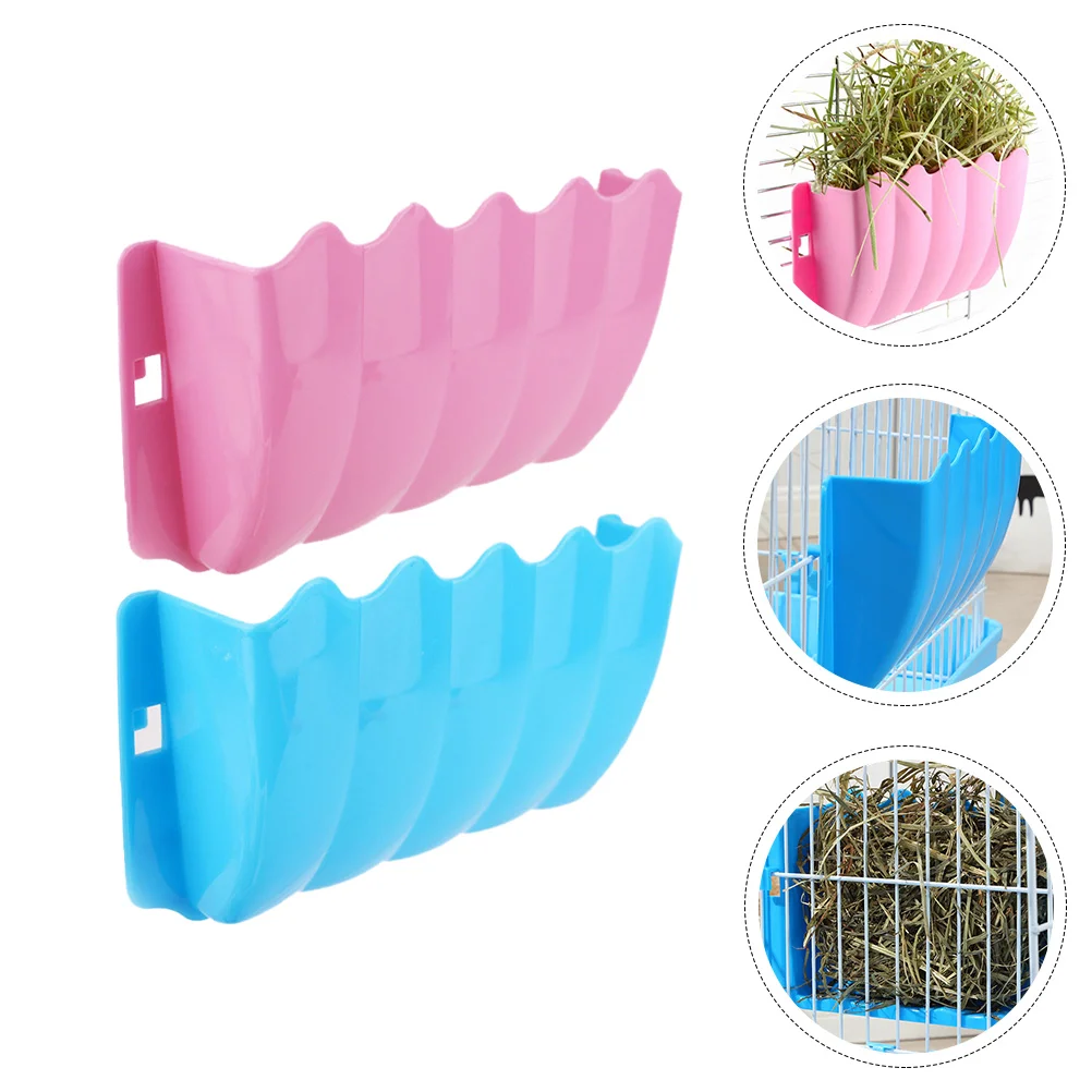 

2 Pcs External Grass Stand Small Animal Feeder Rabbit Feeders Frames Bunny Pet Holder