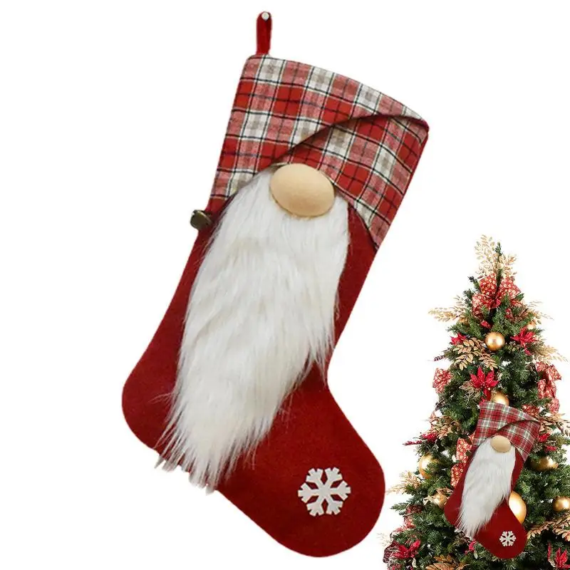 

Christmas Stocking Candy Santa Gift Stockings Portable Christmas Socks Decoration Hang Stockings For Shopping Malls