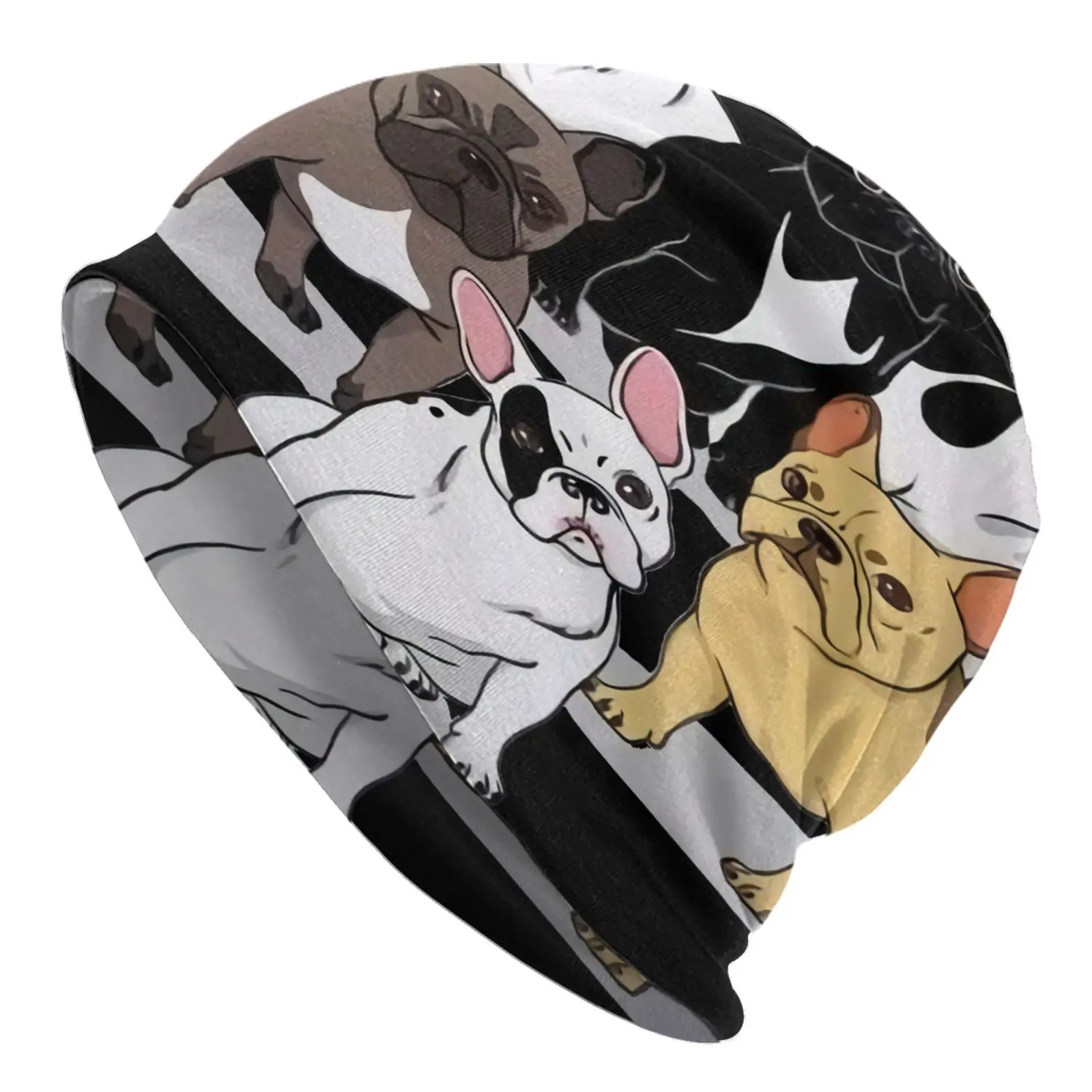 

Женская вязаная шапка с логотипом французского бульдога, в стиле хип-хоп