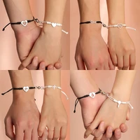 magnetic attracting heart love lucky braided rope bracelet couple bracelets set for women boho handmade mens lover charm jewelry