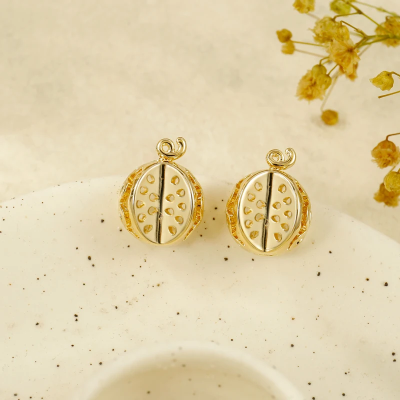 Новые золотые серьги-гвоздики Badu в форме арбуза модные женские мини-серьги с