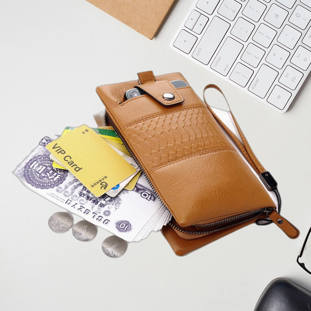 

New Fashion Large Capacity Long Wallets Women PU Leather Hasp Money Bag Ladies Wallet Cellphone Long Card Purse Pocket Holder