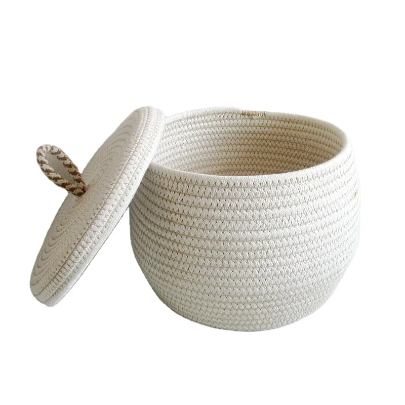 

High quality best selling eco-friendly 100 % woven cotton rope laundry storage basket from Vietnam