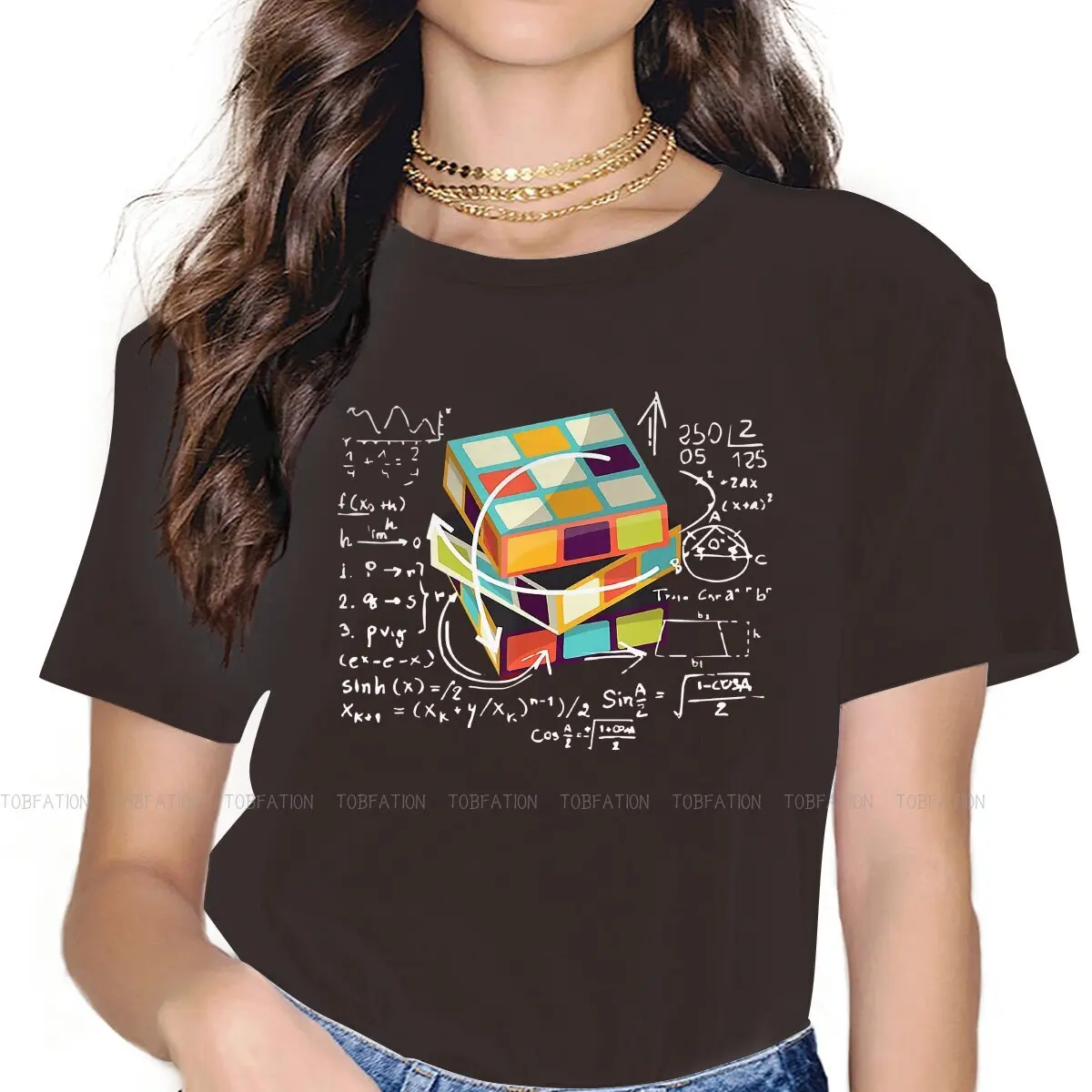 

Puzzle Cube Math 80s Vintage Toy O Neck TShirt Math Rubik Fabric Classic T Shirt Woman's Fashion Big Sale