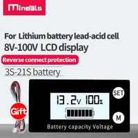 Battery Capacity LCD Indicator Display 8V-100V Lead Acid Lithium LiFePO4 Car Motorcycle Voltmeter Voltage Gauge 12V 24V 48V