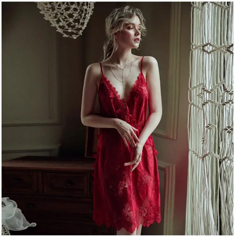 Princess Nightdress Women Lingerie Plus Size Sexy Lace Sleepwear Female Summer Romantic Nightgowns Nighty Sleeping Dress 2022