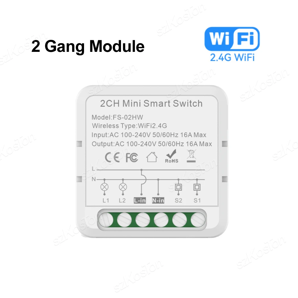

Модуль переключателя SZKOSTON Tuya Wi-Fi 1-4 группы
