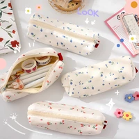 floral pencil bag kawaii small flowers pencil cases cute simple pen bag stationery storage bags school office supplies kids gift