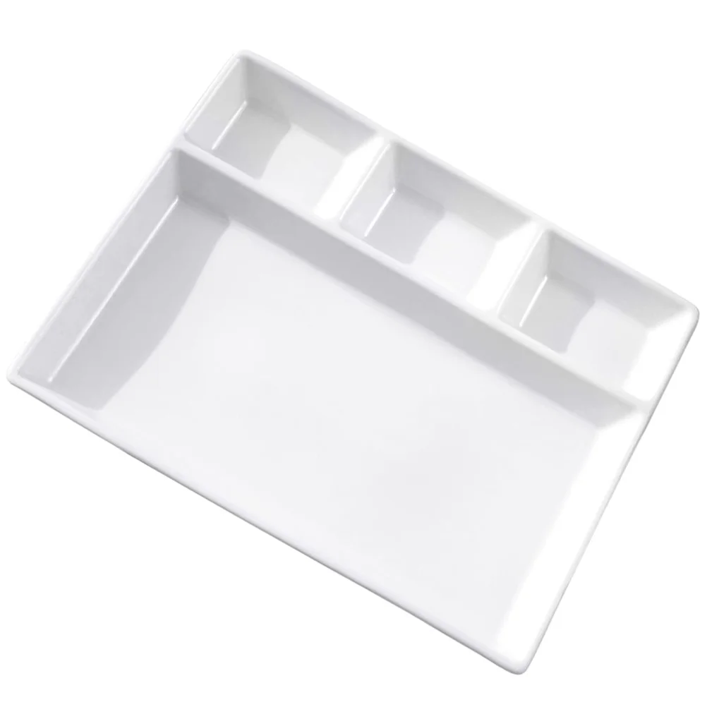 

Plate Plates Divided Serving Dinner Tray Compartment Ceramic Dish Salad Sectioned Platter Portion Control Trays Lunch