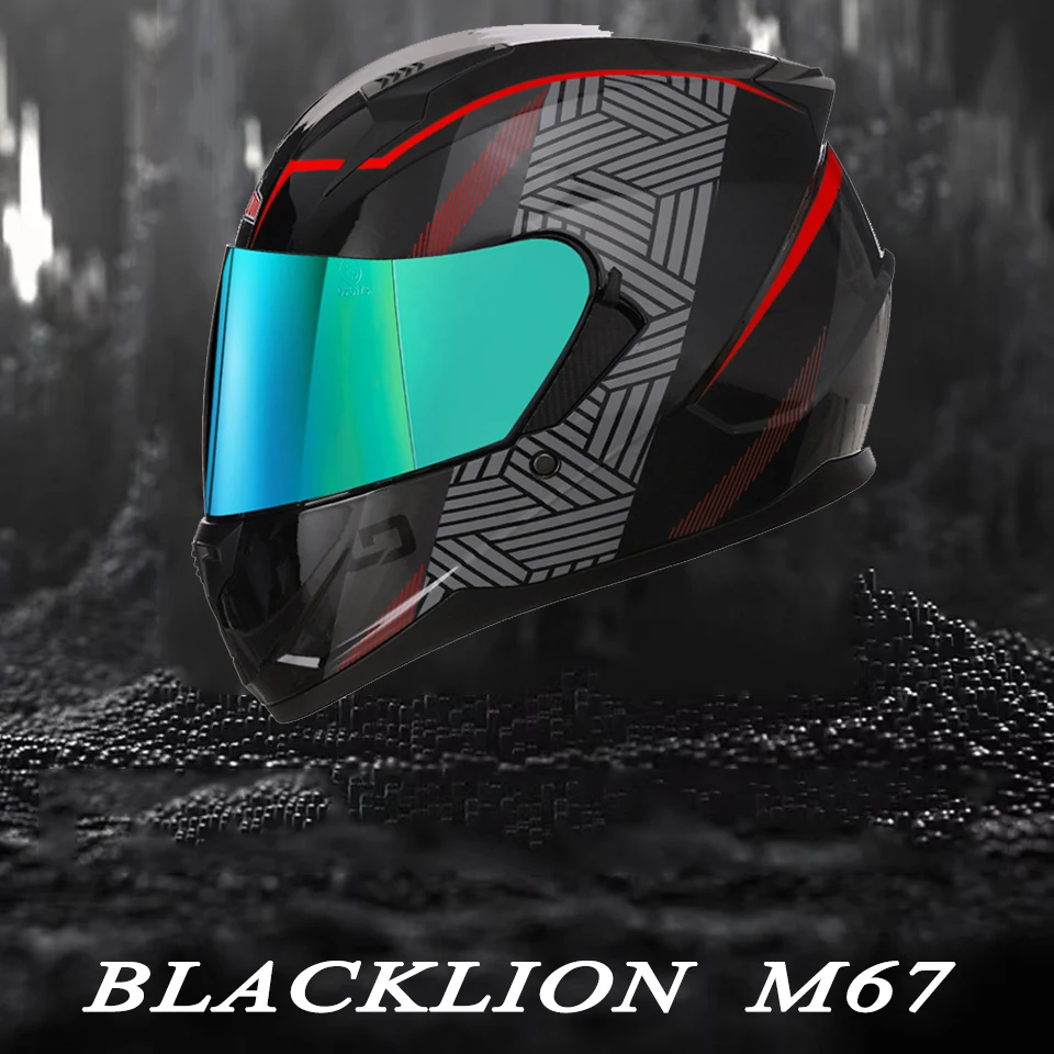 

High Quality BlackLion-M67 Full Face Motorcycle Helmet DOT ECE Approved Safety Downhill Motocross Racing From Italy Casque Moto