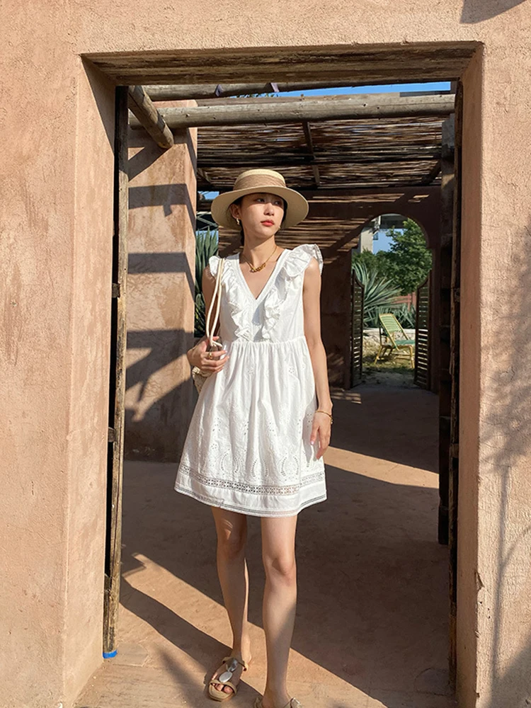 Элегантное французское Летнее мини-платье GypsyLady с V-образным вырезом и цветочной