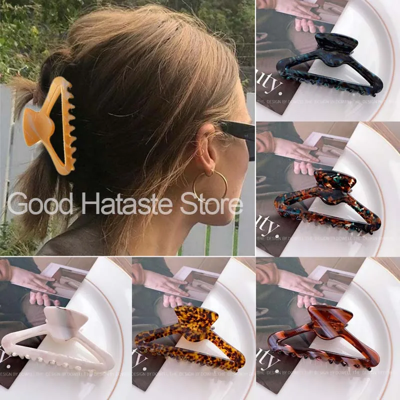 

Fashion Women Acetate Hair Claws Crab Clamps Clip Print Leopard Large Size Thickened Hair Clips Headwear girls Hair Accessories