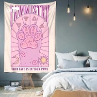 cats paw tarot tapestry wall hanging witchcraft boho tapestries art aesthetic room decor hippie mattress girls dorm bedroom