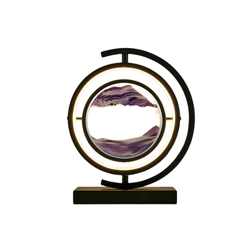 

Creative Retro Hourglass Table Lamp Craft Quicksand 3D Natural Landscape Moving Night Lamp Home US Plug