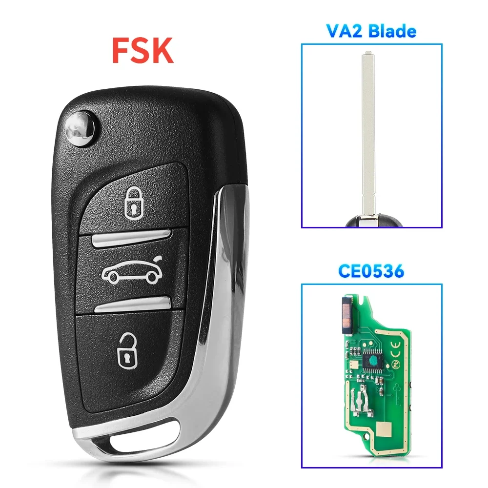 

Модифицированный Автомобильный ключ KEYYOU ASK/FSK 433 МГц ID46 для Peugeot 306 407 807 Partner для Citroen C2 C4 C5 C6 Berlingo; Picasso Ce0536