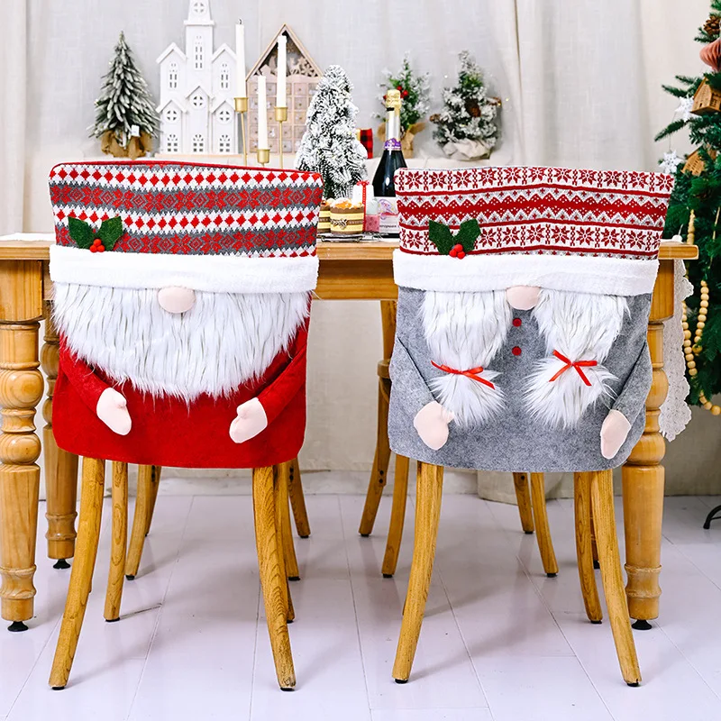 

Christmas Chair Cover Santa Claus Dining Chair Cover for New Year Merry Christmas Party Home Kitchen Table Decor