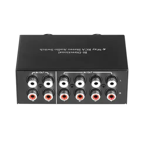 4-сторонний двунаправленный стерео аудиопереключатель RCA 2 в 4 выхода или 4 в 2 выхода аудиоразъем L/R аудиоканал RCA аудиопереключатель переклю...