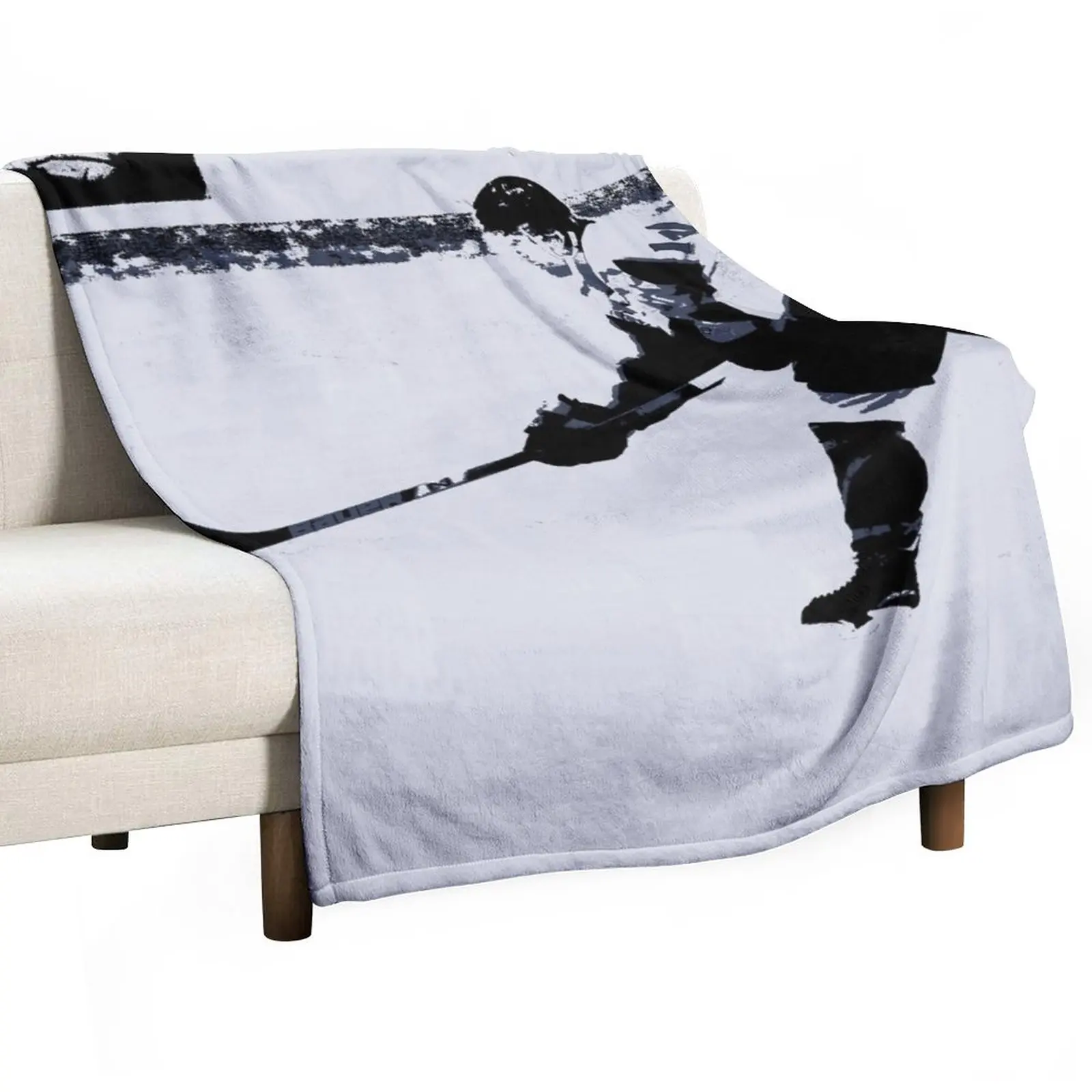 

He shoots, He scores! - Hockey Player Throw Blanket Custom Blanket Blanket Sofa Fluffy Shaggy Blanket Nap Blanket