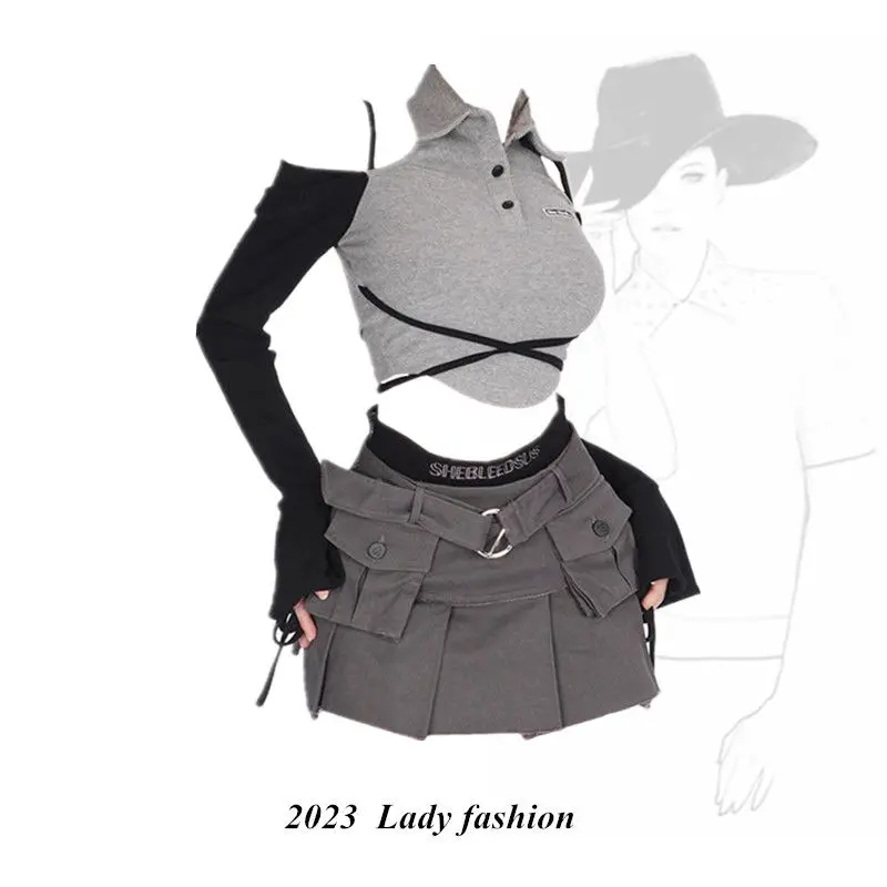 Женский комплект мини-юбки в стиле пэчворк привлекательная плиссированная юбка