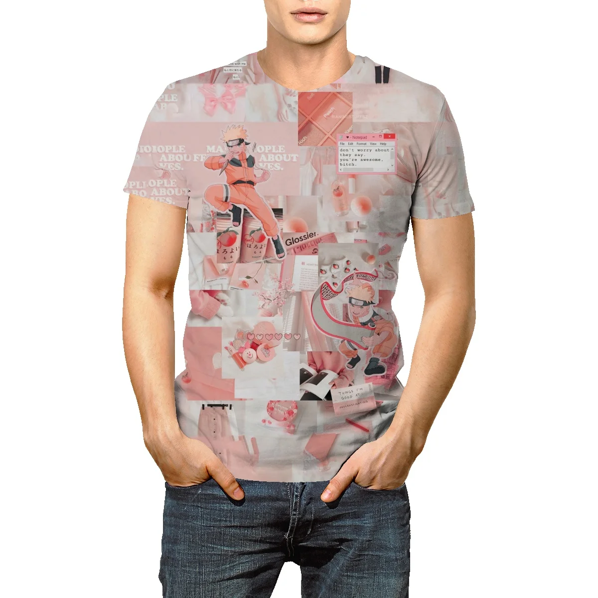 

Футболка мужская с круглым вырезом, модная тенниска в стиле Харадзюку, повседневная спортивная майка с 3D-принтом, винтажный Топ оверсайз с к...