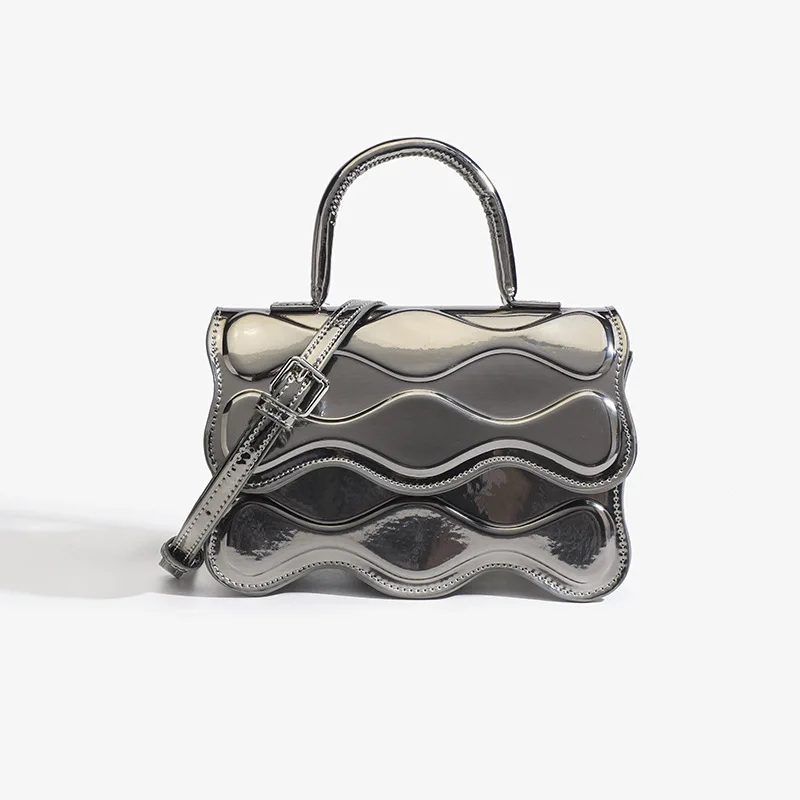 Миниатюрные глянцевые сумки через плечо Корейская простая женская сумка под