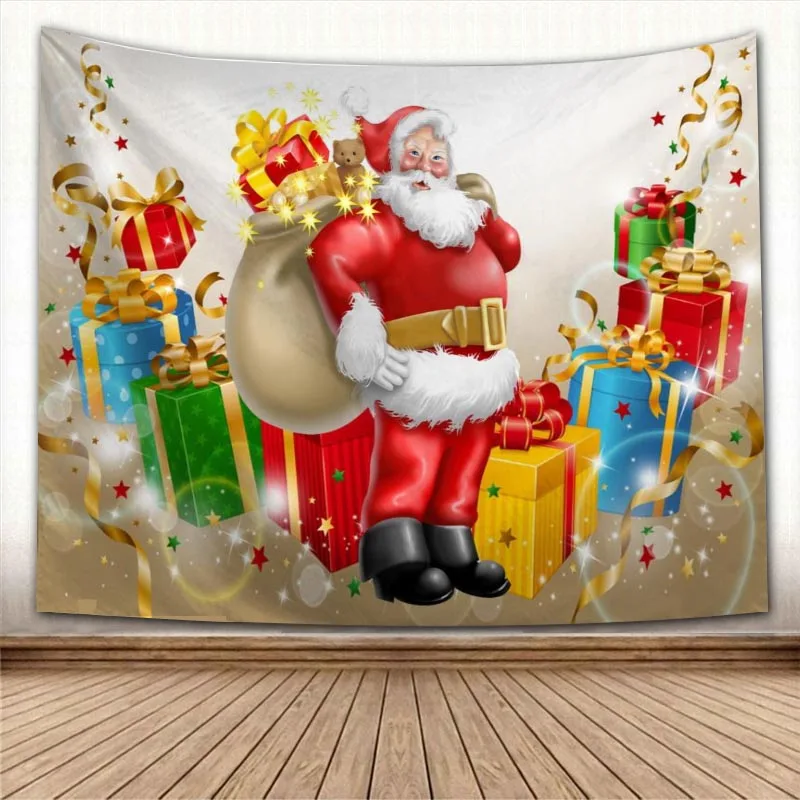 

Christmas Santa Elk Fairy Tale Tapestry Home Decorative Tapestries Beach Towel Yoga Mat Blanket Table Cloth Wall Tapestry 9.5