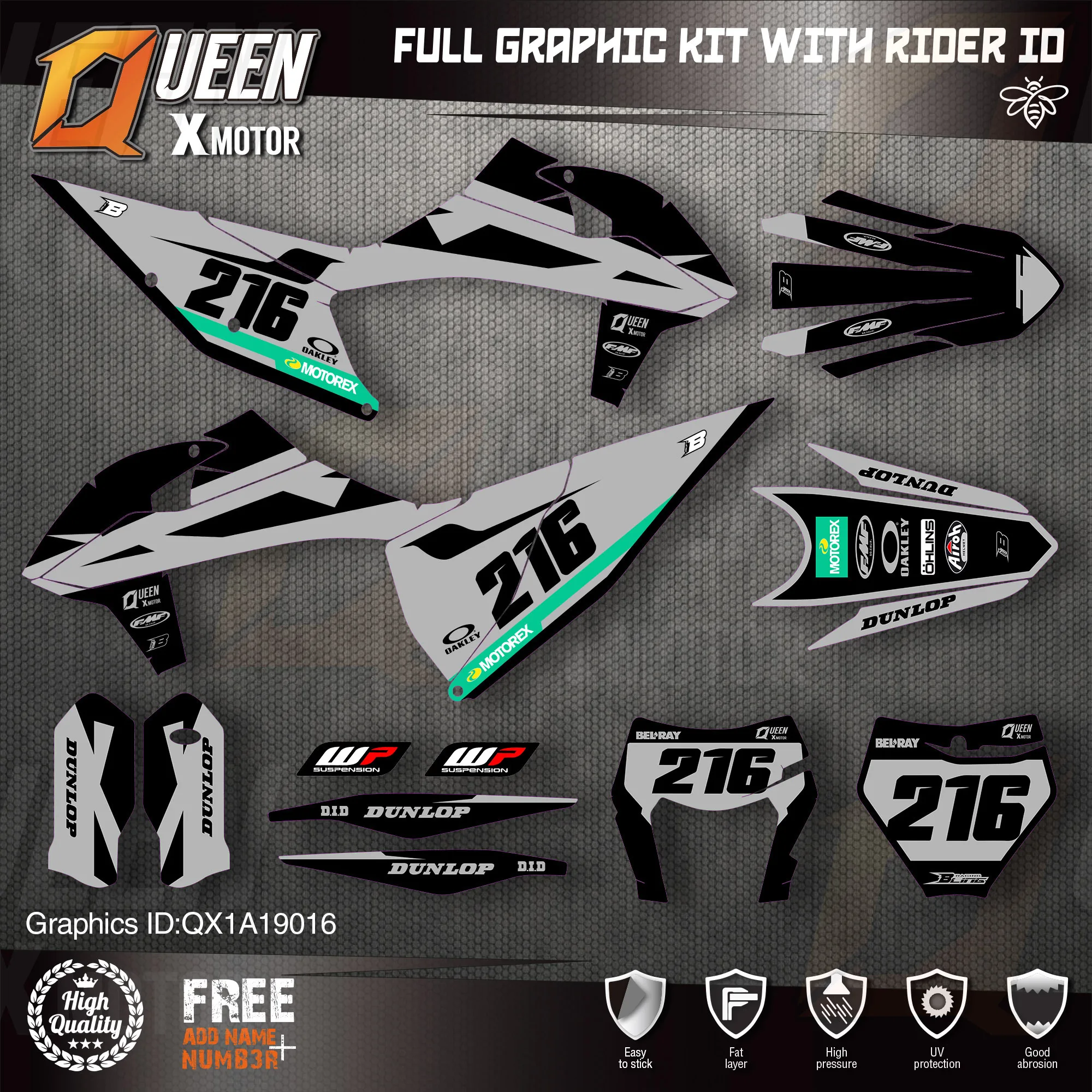 QUEEN X MOTOR Custom Team Graphics Decals Stickers Kit For KTM 2019 2020 SX SXF 2021 EXC XC-W EXC-F 016 | Автомобили и мотоциклы