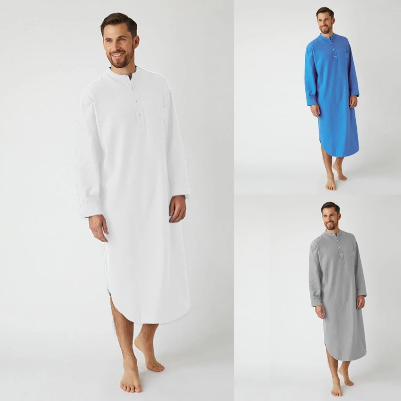 

Кафтан Jubba Thobe, мусульманский пуловер абайя с длинным рукавом, макси-халат, одежда для Саудовской Аравии, одежда для мужчин на Ближний Восток и исламский стиль