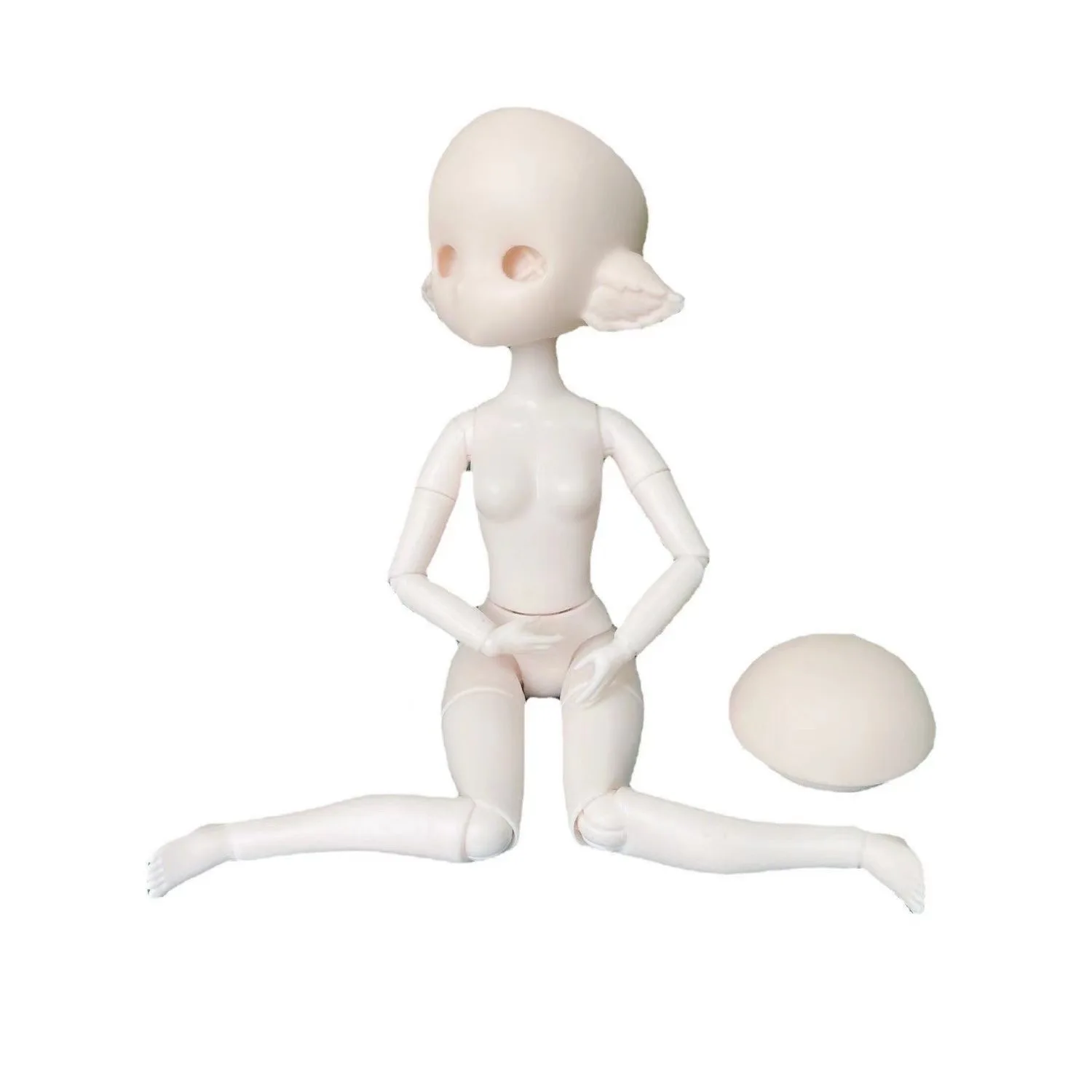 

26cm Anime Elf Bjd Doll Open Cover Head Nude Doll 18 Joint 3D Real Eye Toy No Make Up Face Naked Toy Girl Body BJD Doll