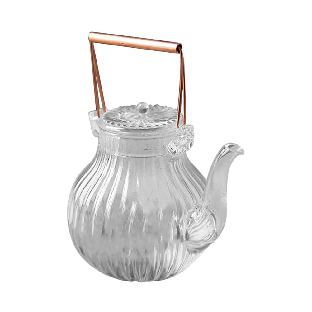 

Tea Kettle Teapot Potcoffeewhistlingloose Small Clear Heat Enamel Pots Infuser Resistant Boiling Stovetop Whistleover Pour Gas