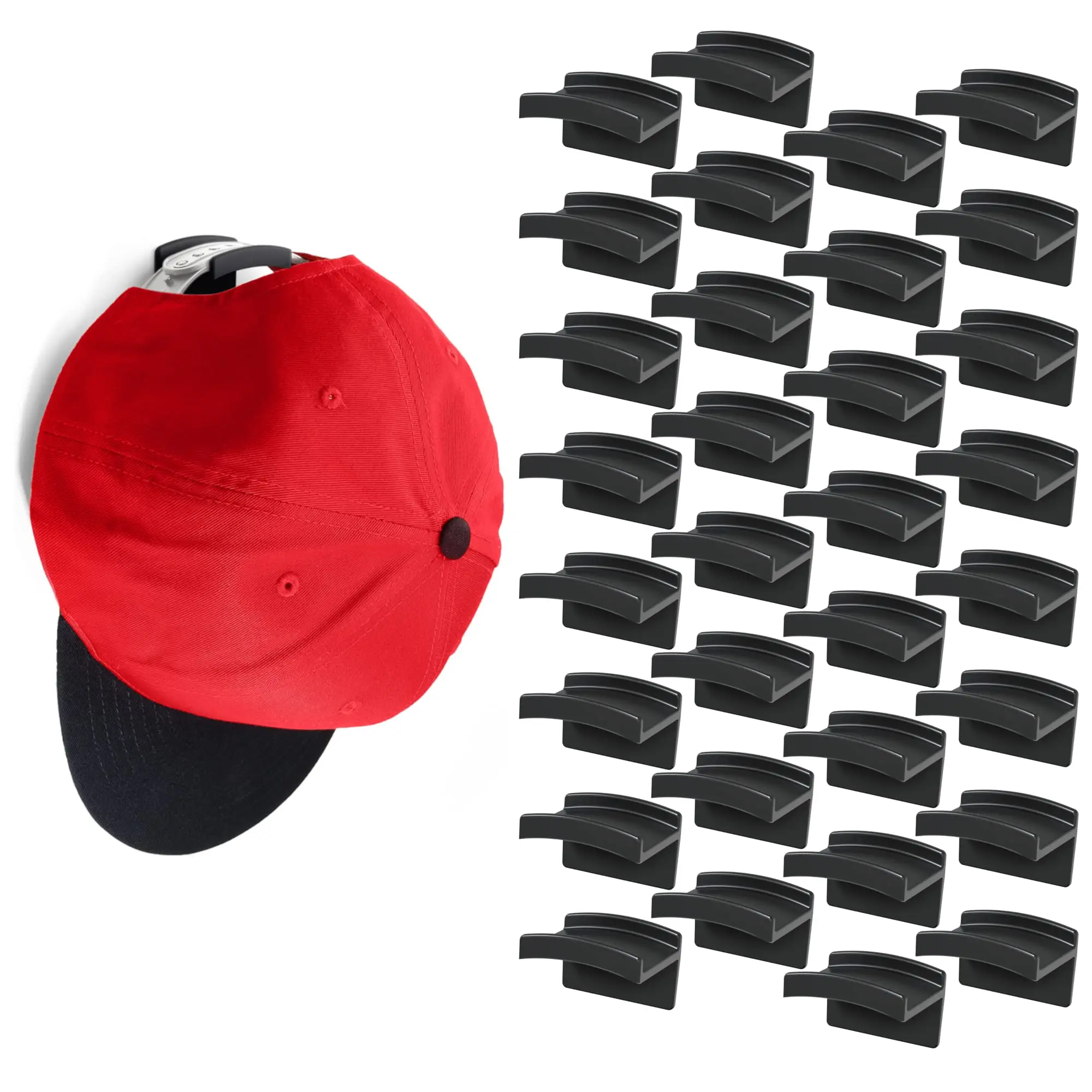 

Wall Sticky Mount Door Paste Storage Hat Hook Holder Cap Portable Casual Hat Hook Free-punch Closet Baseball For Hanger 5/10pcs