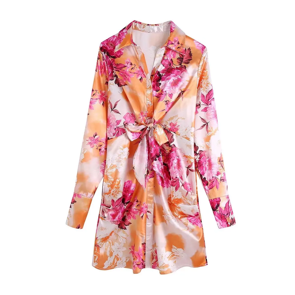 

A.D.EAST-Bind design shirt style dress-L05C514550