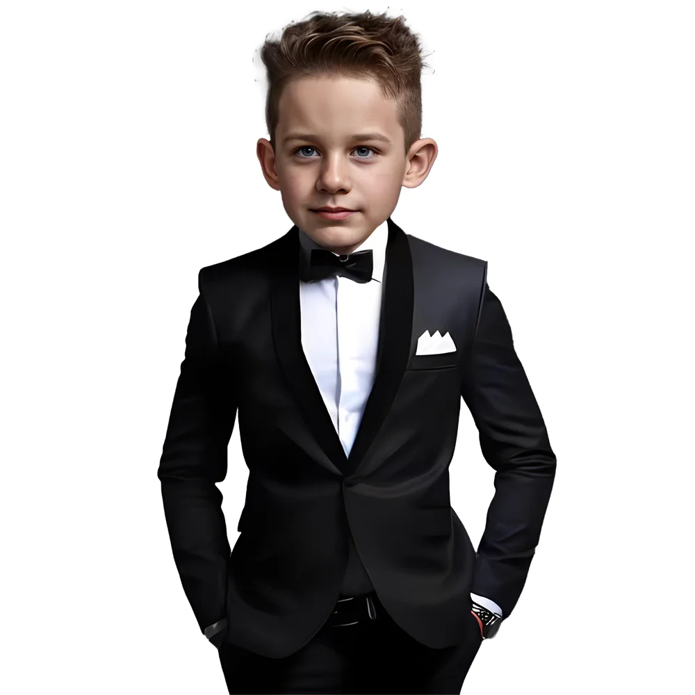Костюм для мальчиков свадебный смокинг костюм из 2 предметов формальный пиджак