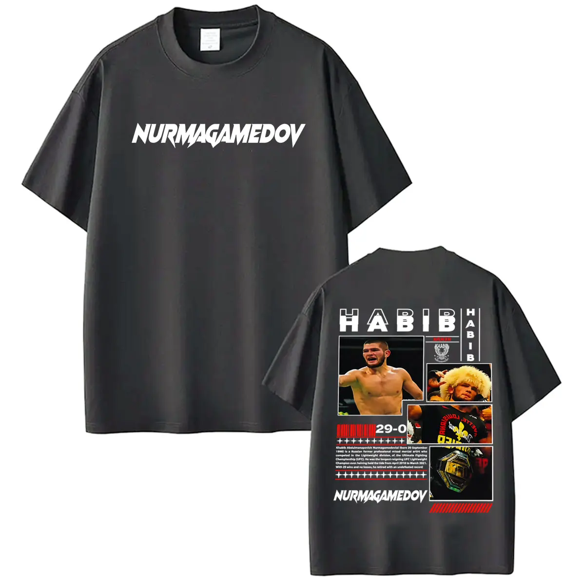 Фото Футболки с принтом Khabib Nurmagomedov The Eagle для мужчин и женщин, модная готическая винтажная футболка, повседневная хлопковая футболка большого размера, уличная одежда №3