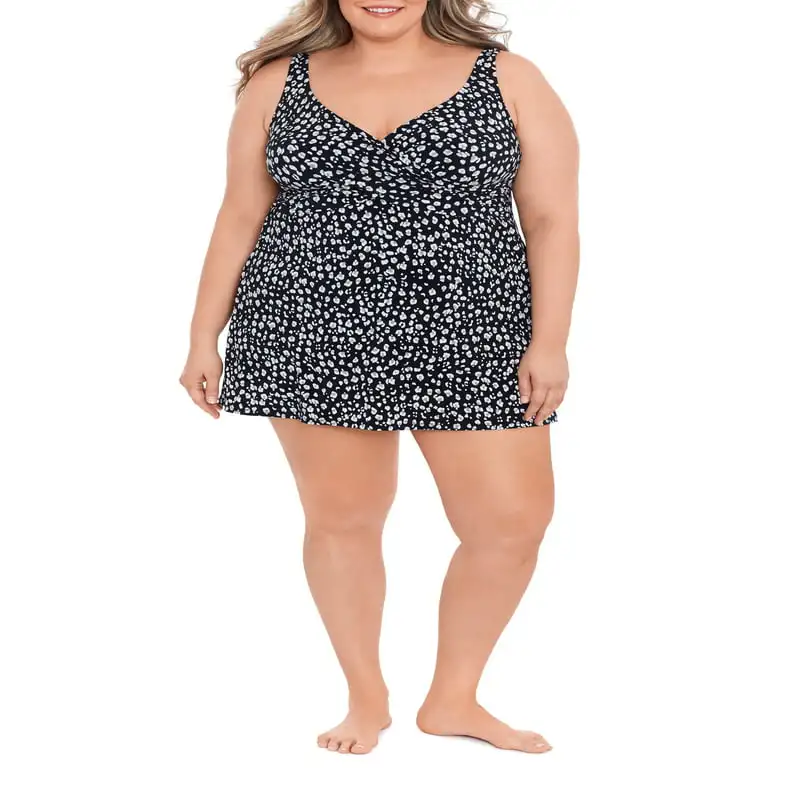

Plus Spot On Cross Your Heart Swim Dress