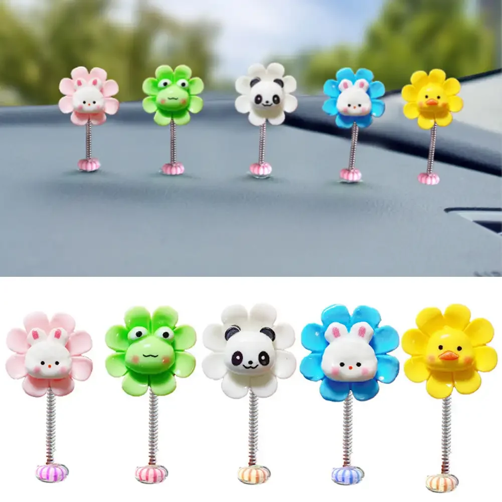 Мультяшный интерьер автомобиля трясущаяся голова цветочный орнамент украшение